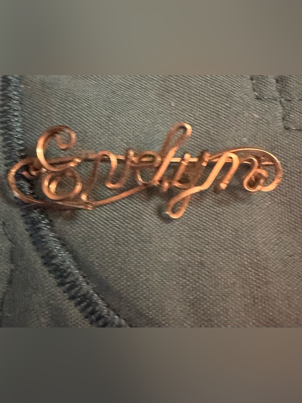 Cursive Script Nameplate pin Rose Gold